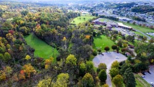 An aerial view of Valley View Park.