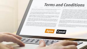Terms & Conditions on a laptop