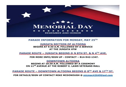 memorial day parade info